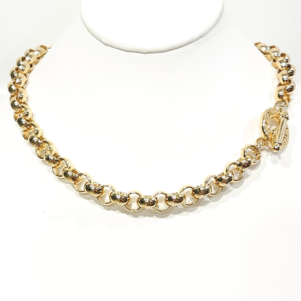 Givenchy Logo Necklace Toggle Chunky Gold Tone Rolo Chain Vintage 80s 90s Paris - Picture 8 of 16